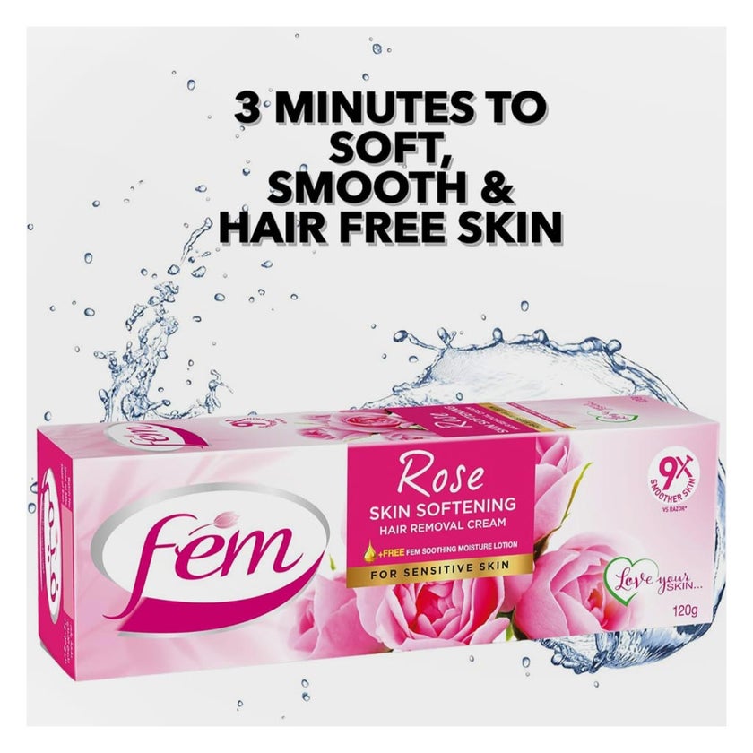 Fem Hair Removal Cream Rose Twin Pack 120g, Pack of 2's