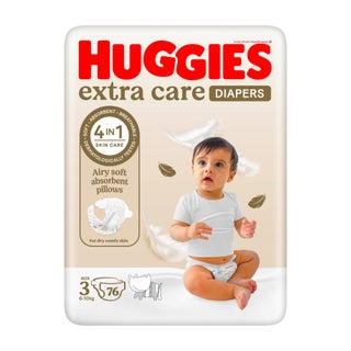 Huggies Extra Care Baby Diapers, Size 3, 6-10kg, Pack of 76's