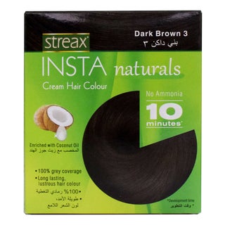 Streax No-Ammonia Insta Cream Hair Color - Dark Brown 3
