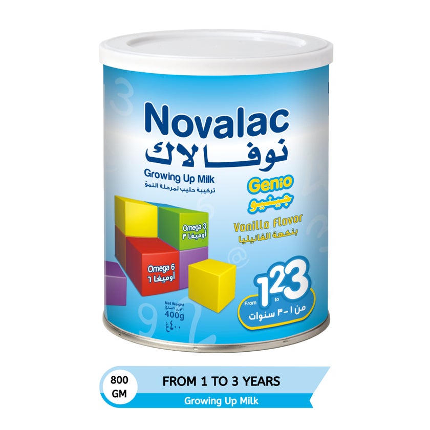 Novalac Genio 123 Stage 3 Growing Up Milk Formula For 1 To 3 Years Toddlers 800g - Promo Pack of 2's