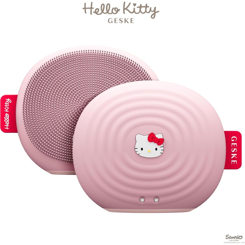Geske Hello Kitty SmartAppGuided 4-in-1 Sonic Facial Brush In Pink Color For Deep Cleansing & Anti-Aging Massage