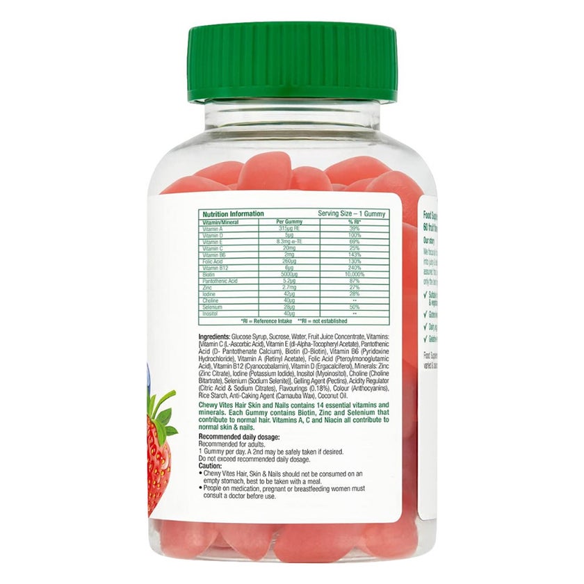 Chewy Vites Hair, Skin & Nails Adult Gummies, Pack of 60's