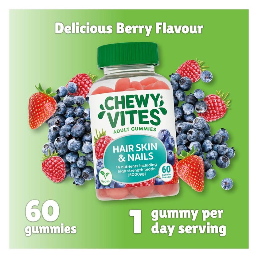 Chewy Vites Hair, Skin & Nails Adult Gummies, Pack of 60's