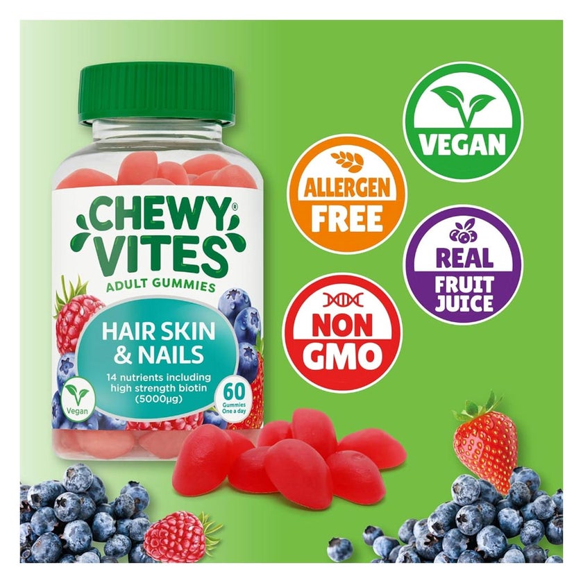 Chewy Vites Hair, Skin & Nails Adult Gummies, Pack of 60's